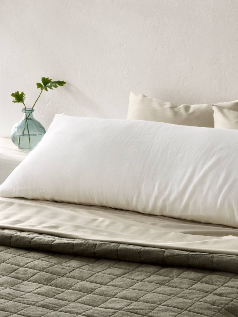Casaluna Linen Body Pillow Cover White